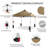 10 Ft. W x 10 Ft. D Metal Pop Up Canopy Tent with One Push Setup-100704040