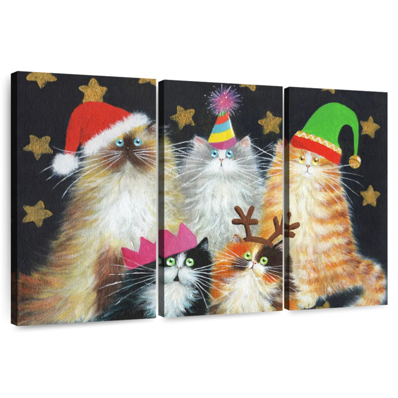 Chats de Noël Brampt, H 36 po x l 57 po