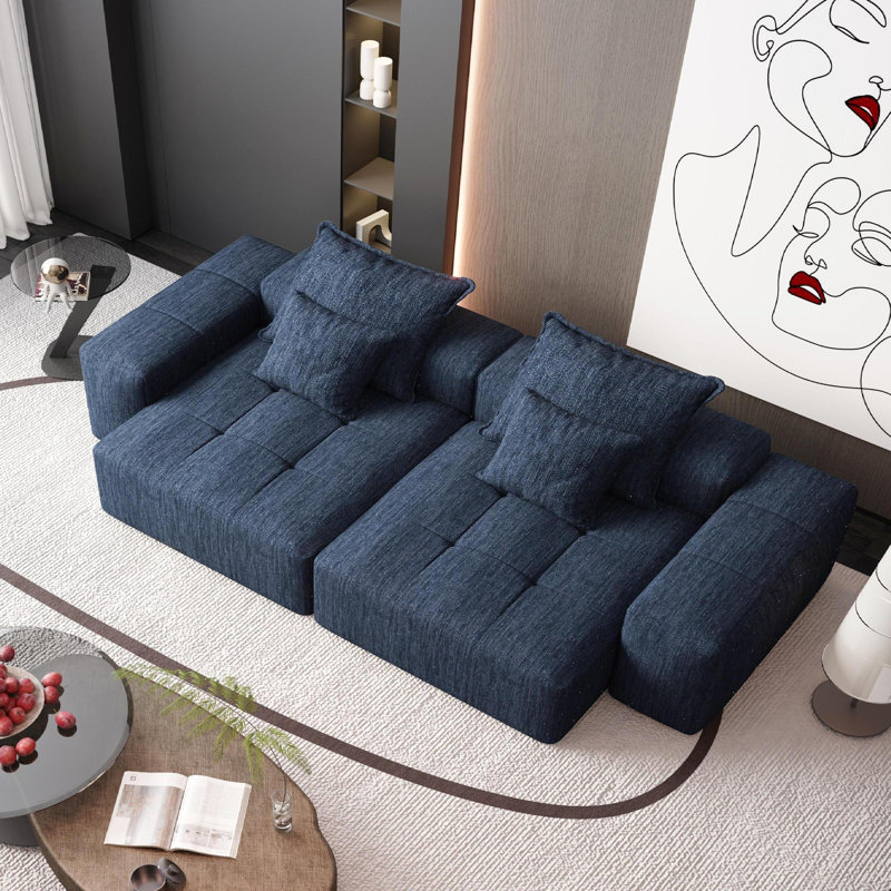 Boneless 113.39'' Chenille Sofa