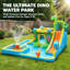 Jeu gonflable de luxe avec toboggans aquatiques