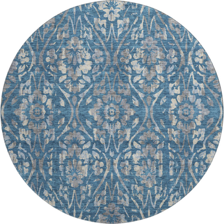 Premium Machine Washable Prisco Blue Rug
