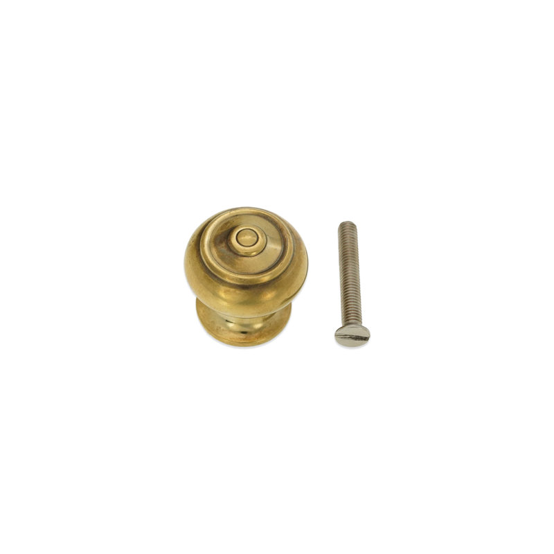 Bloxwich Small 30mm Cupboard Knob, Aged Brass