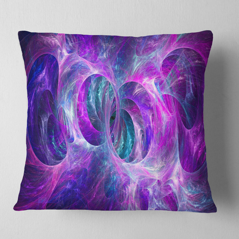 Snow Purple Fractal - Abstract Printed Pillow, 16" x 16", Throw Pillow