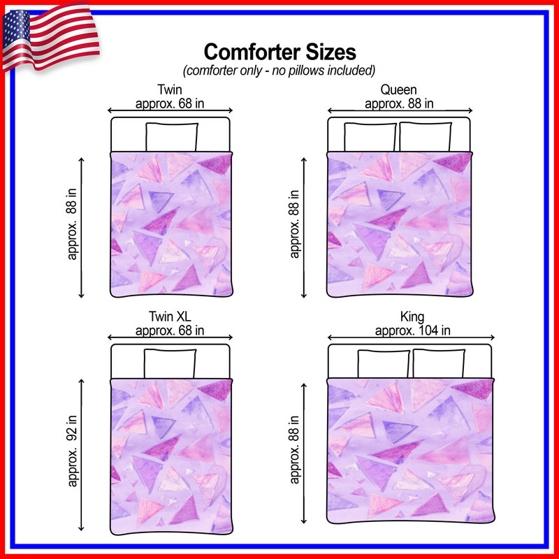 Triangular Abstract Shapes Comforter, Queen