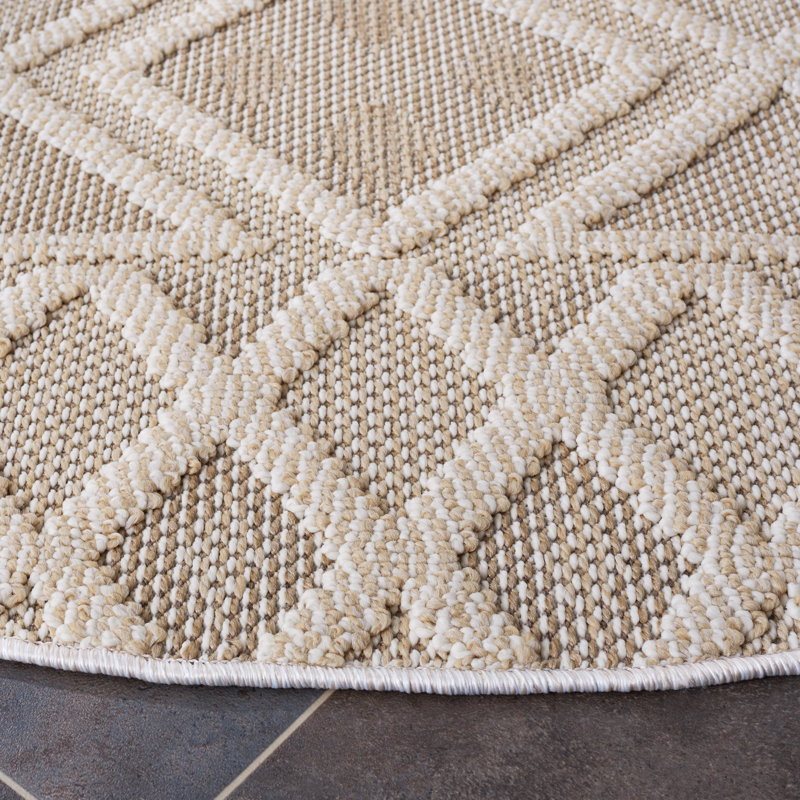 Dennishia Performance Geometric Rug, Round 6'7"