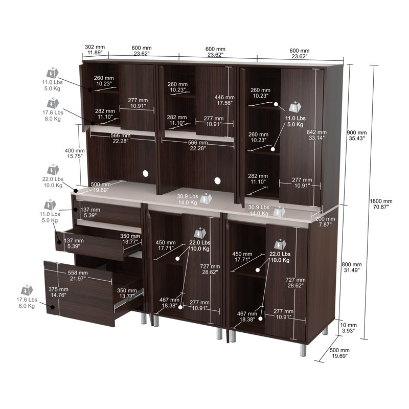 Suniga 70.8'' Kitchen Pantry