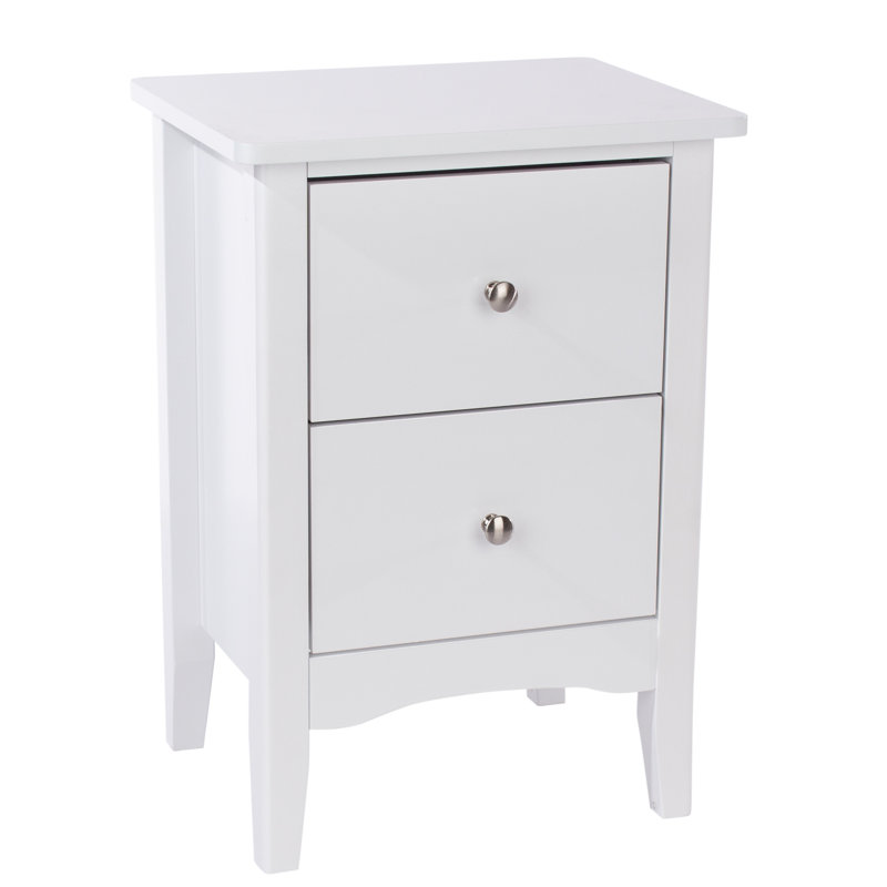 Uma 2 Drawer Bedside Table, White