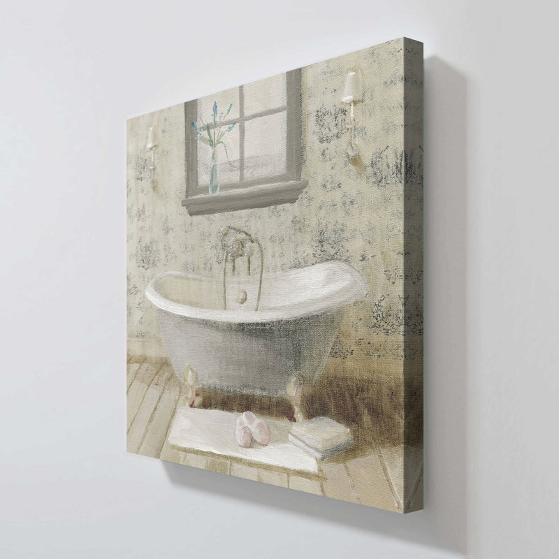 "Victorian Bath I Neutral" par Danhui Nai, reproduction sur toile, H 18 po x l 18 po x P 1 po