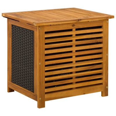 vidaXL Garden Storage Box 185 L Solid Acacia Wood Black