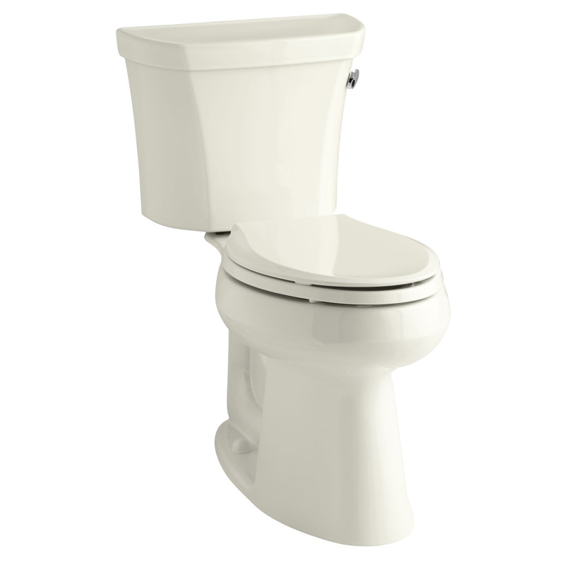 Highline 1.28 GPF Elongated Two-Piece Toilet (Seat Not Included), Biscuit, Right-Hand