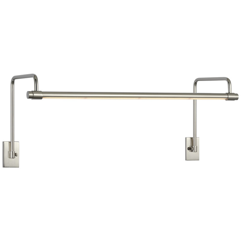 Thomas O'Brien Kidd 18" Frame Mount Picture Light, 8.75" H x 24" W x 8.75" D, Polished Nickel, 15 W