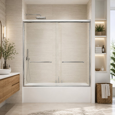 Framed Double Sliding Bathtub Door