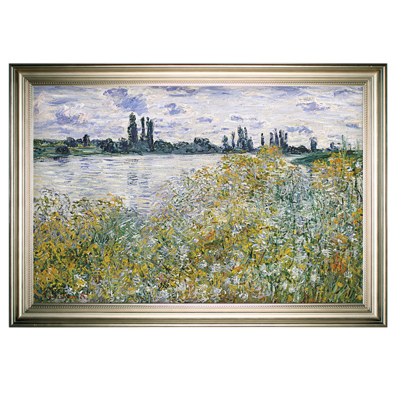 « le fleurs near theuil », impression, H 30 po x l 42 po x P 2 po, Cadre argenté, Pas de tapis
