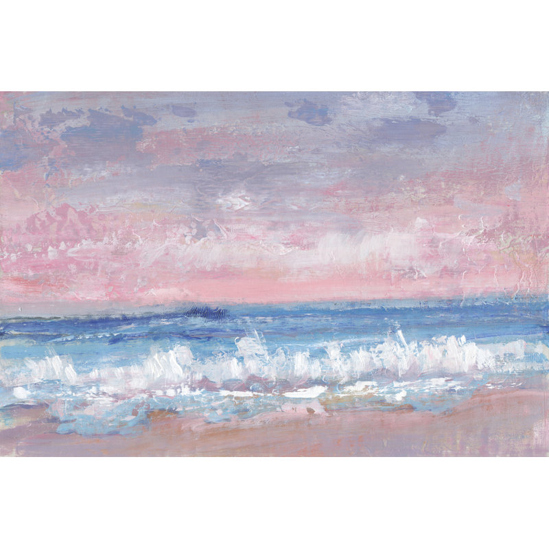 Coastal Pink Horizon I by Tim OToole - Painting on Canvas, 30 cm H x 46 cm W, Wrapped Canvas