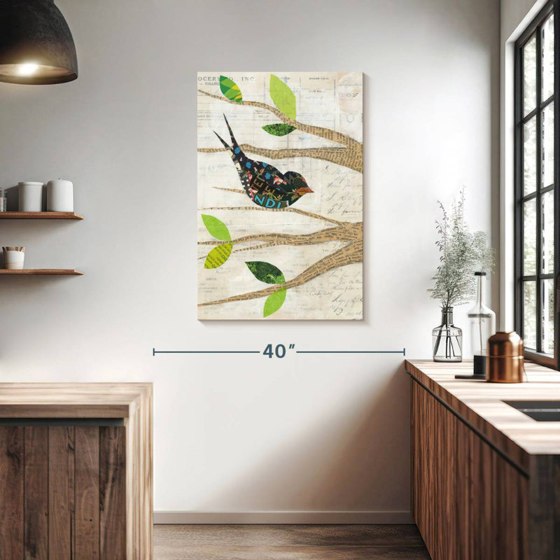 Brampt oiseaux au printemps III, H 39 po x l 26 po