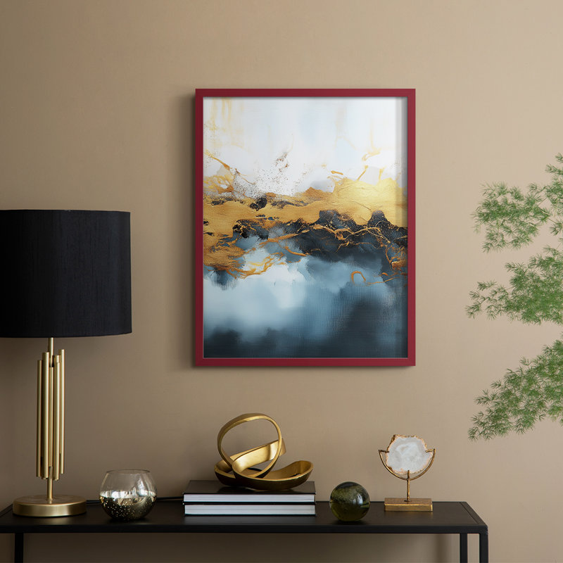Abstract CDXXXVI Framed Print - Ready To Hang, Red, 10" H x 8" W