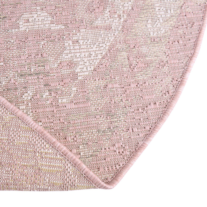 Tapis d'extérieur couleur nil rose, Ovale 3 pi 3 po x 5 pi 3 po