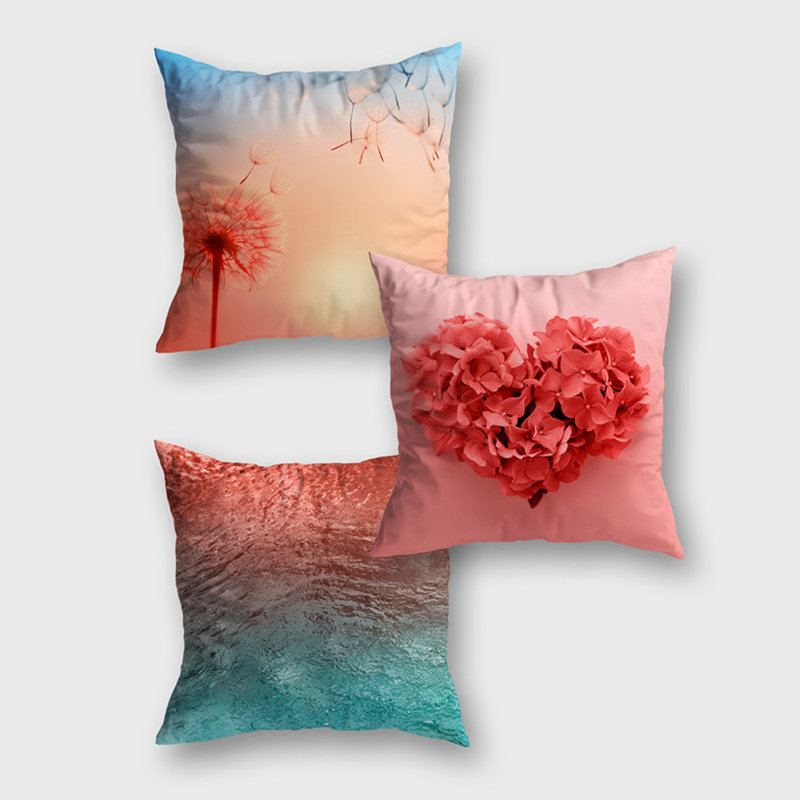 Ensemble de housse de coussin décoratif floral 3 pièces Diolinda