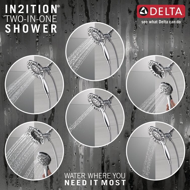 T17494-SS-I,RB-I,I Delta Wayfair Reviews 17 Handle Shower Tub & Faucet Series | Linden Trim Shower In2ition Kit Dual-Function Set