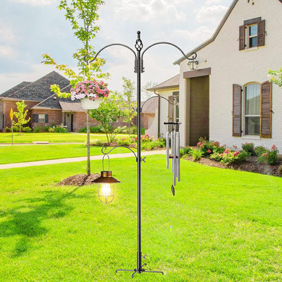 83 Inch Bird Feeder Pole Shepherd Hooks For Bird Feeders,Bird Feeding Station Kit With 5 Prongs Base Hummingbird Feeder Stand Hook For Outside