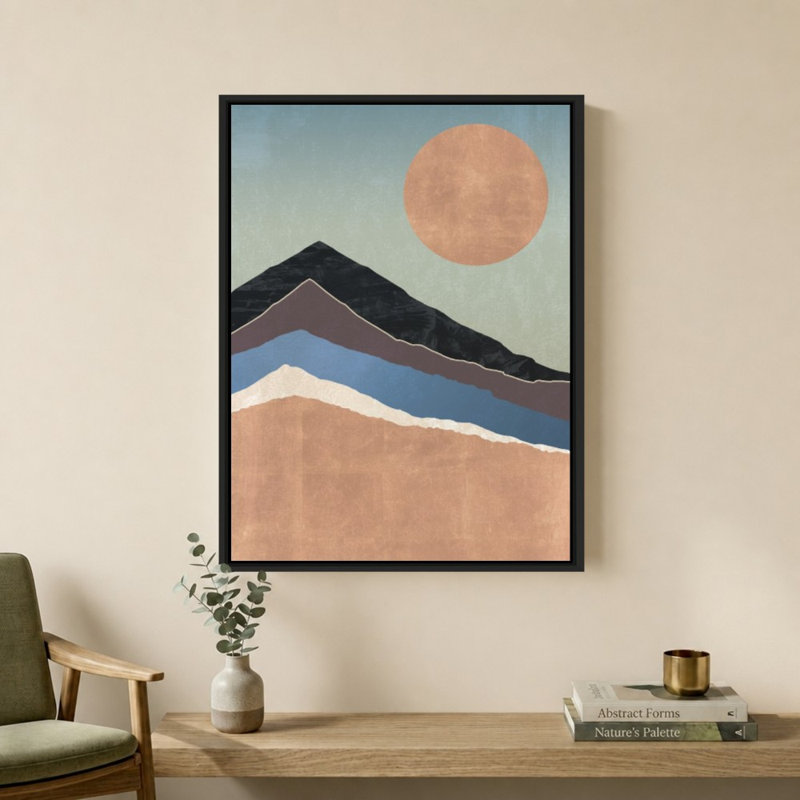 «Mountain Sunset - Vista» par Otto Gibb - impression sur toile, 28" H x 22" W, Black