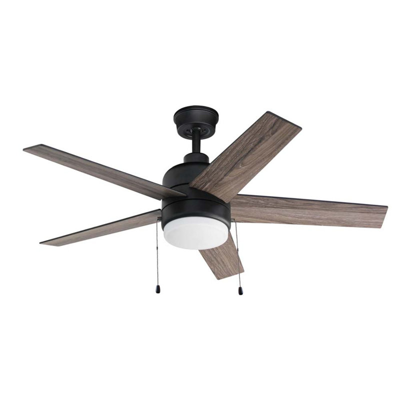 Madison 44 inch Indoor Ceiling Fan with LED Light Kit, Black, Brown