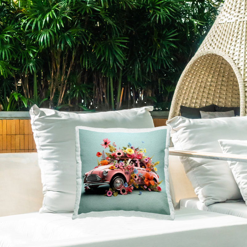 Floral Outdoor Throw Pillow