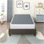 Twin Mattress Foundation 1Pc Black Metal Frame With Textured Fabric Cover-355404666