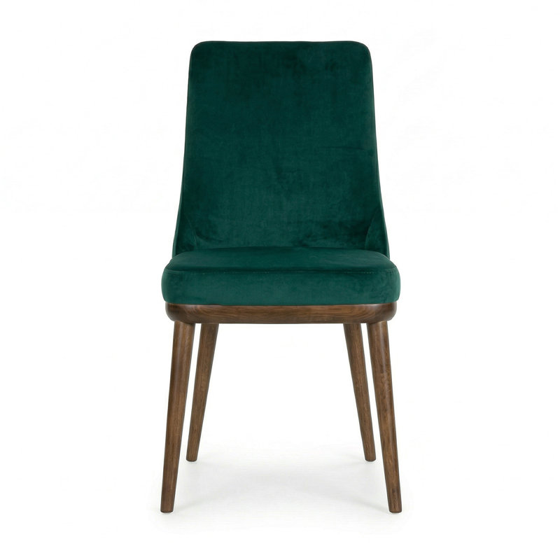 Rosner 19'' H Upholstered Parsons Chair, Green Velvet