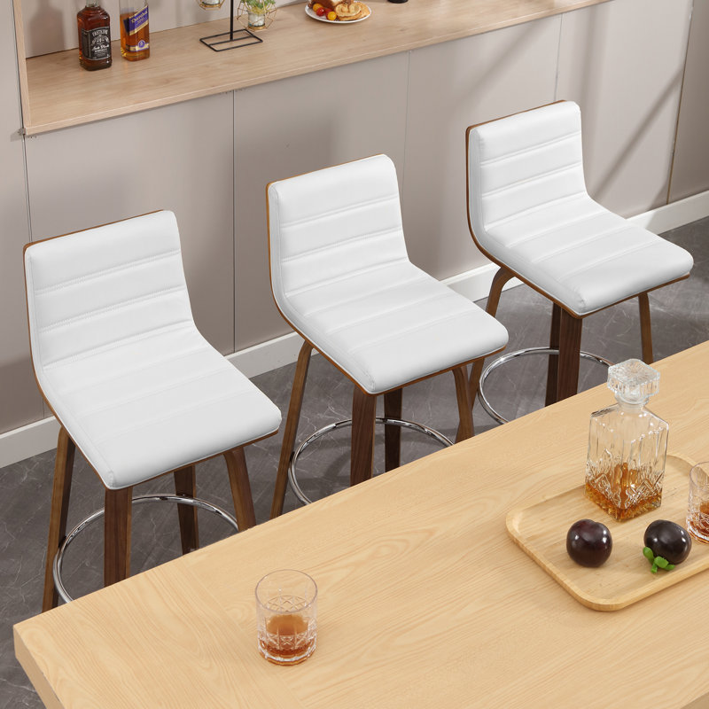 Upholstered  Swivel Counter & Bar Stool, White, Bar Stool (29" Seat Height)