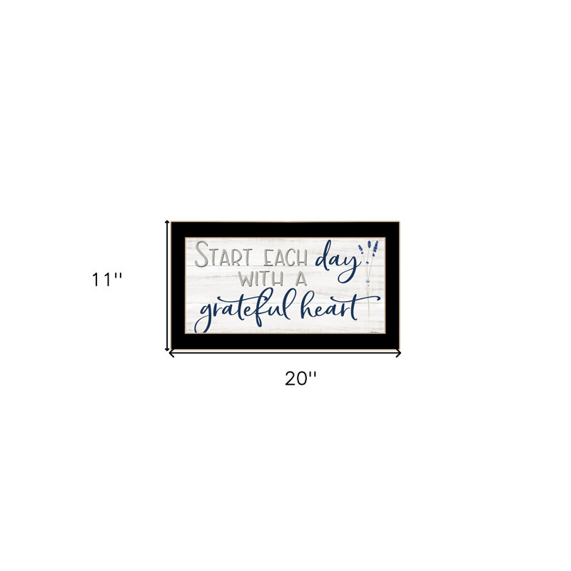 Grateful Heart Black Framed Print Wall Art