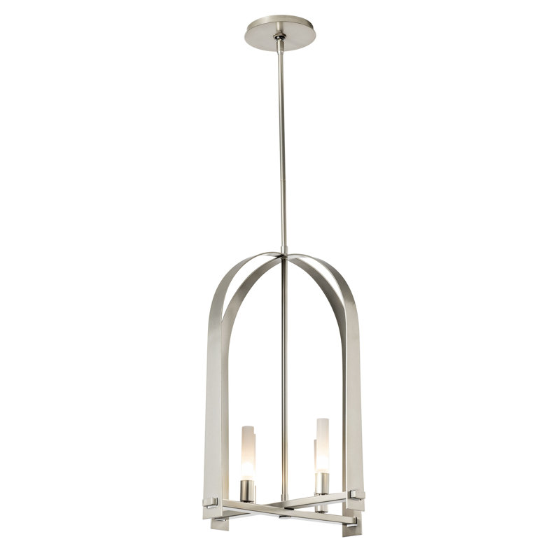 Triomphe 4 - Light Lantern Geometric Chandelier, Sterling