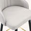 Ensemble de 2 tabourets de bar en cuir de polyuréthane gris clair avec repose-pieds or-1172754997