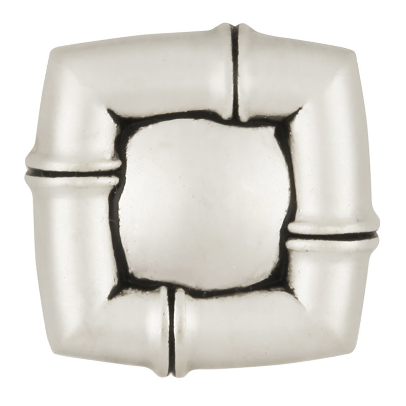 Poignée carrée 1 1/4 po Basaltic, Argent satiné antique