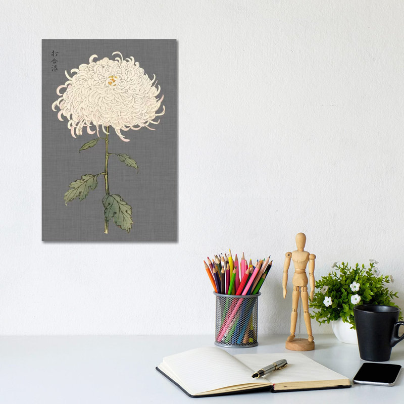 Dramatic Ivory Mums II by Vision Studio - Wrapped Canvas Painting, 20.32 cm H x 30.48 cm W