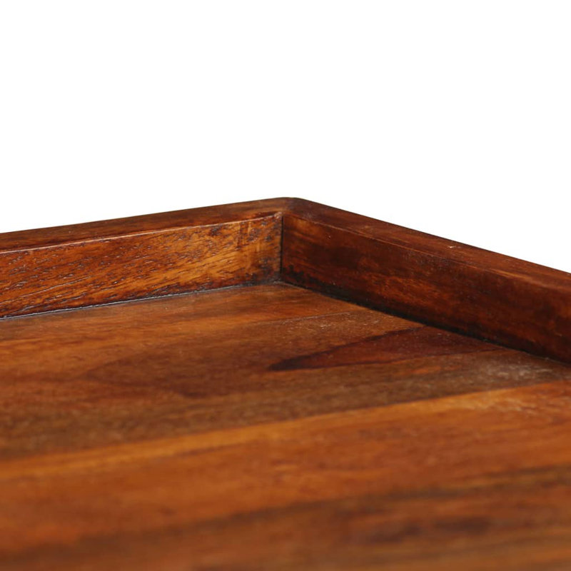 Solid Sheesham Wood Square Serving Tray 19.7"