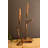  Set of Two Metal Taper Candle Holders Trumpet and Saxophone Design Decorative Tabletop Decor Accent Brown Distressed Finish