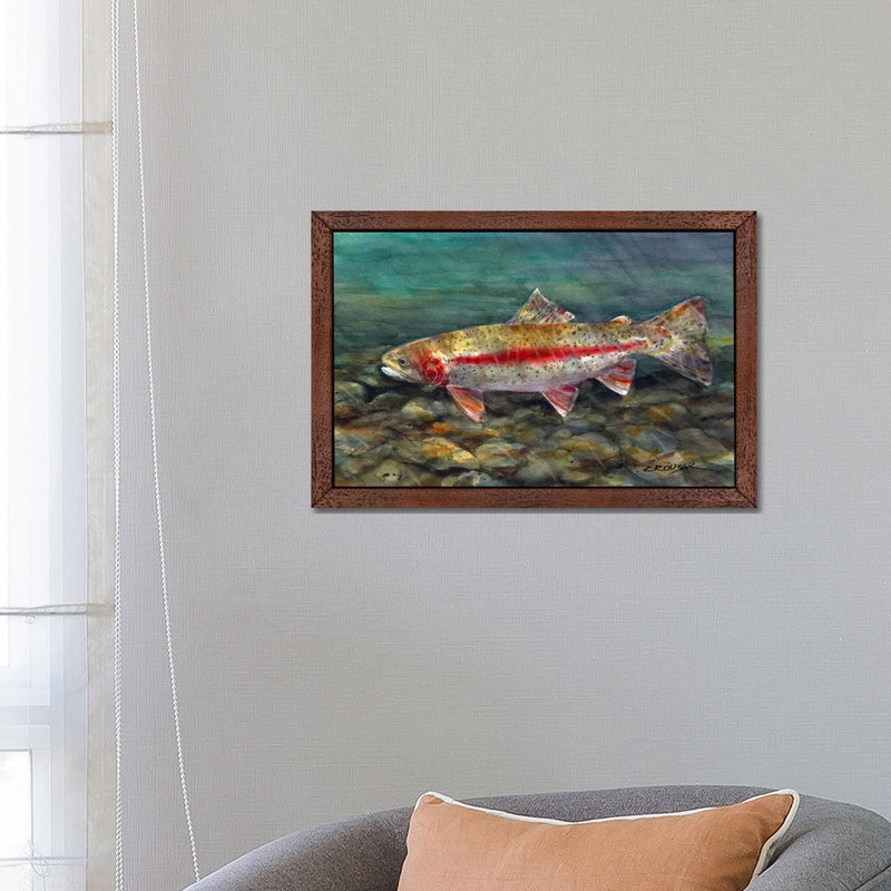 Under The Water by Dean Crouser - Floater Frame Painting on Canvas, Brown