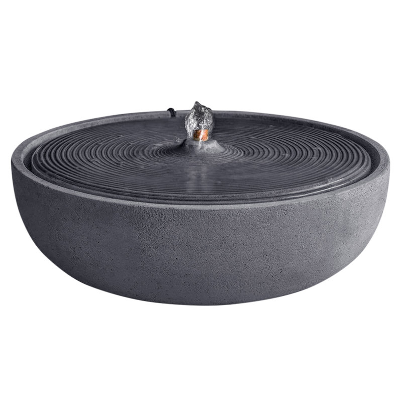 Hand Crafted Weather Resistant Birdbath Fountain, Lead Antique, 5.5'' H x 14.25'' W x 14.25'' D