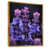 Toile avec cadre flottant or