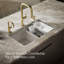 Riverby® 33" x 22" x 9.625" Under-Mount Double-Equal Kitchen Sink with Accessories and 5 Oversized Faucet Holes-124918828-125039942