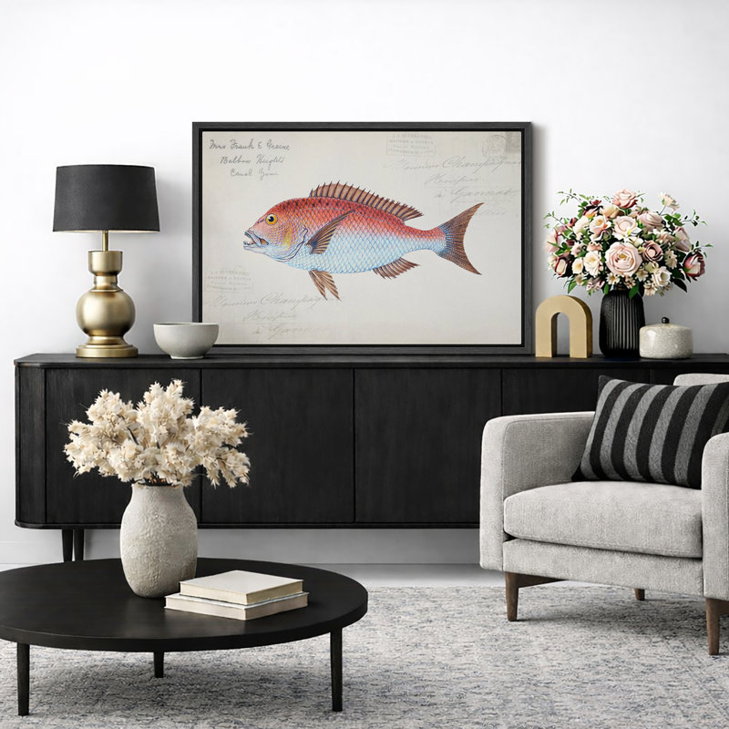 «Red Snapper», art nautique, photos de salon côtier, impression sur toile encadrée, impression numérique., H 16 po x l 24 po