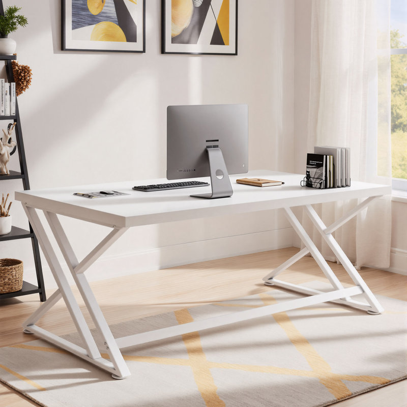 Kelleia Writing Desk, White, 30.1" H x 60" W x 23.6" D