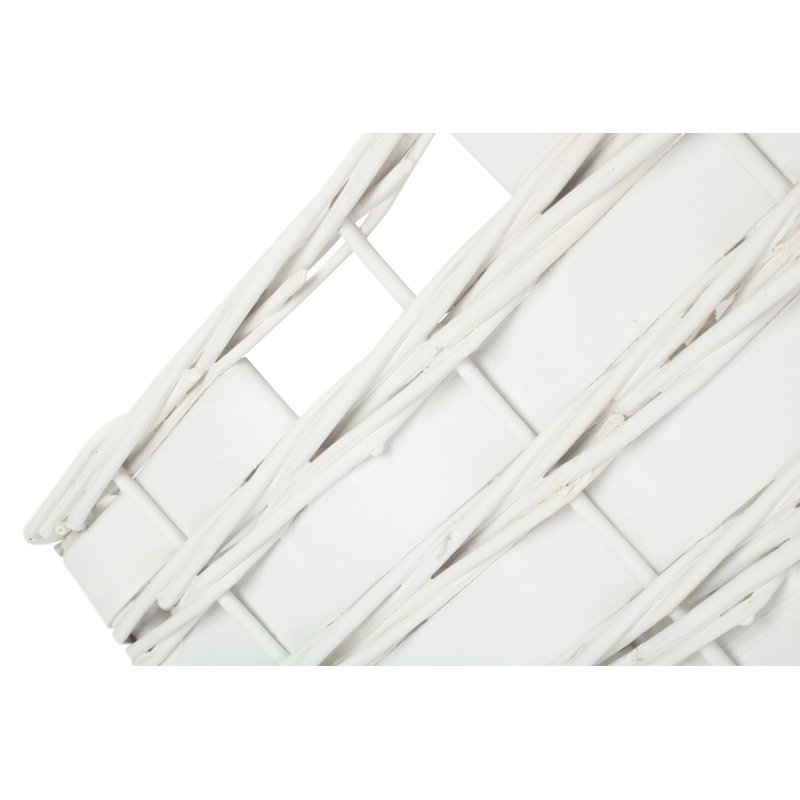 Wicker Scandi Style Storage Basket, White, 22cm H x 43cm W x 30cm D