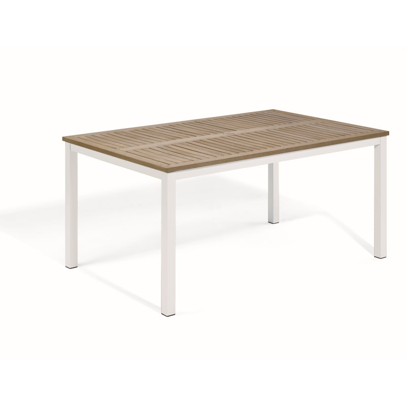 Travira Outdoor Dining Table, Chalk, Vintage Tekwood