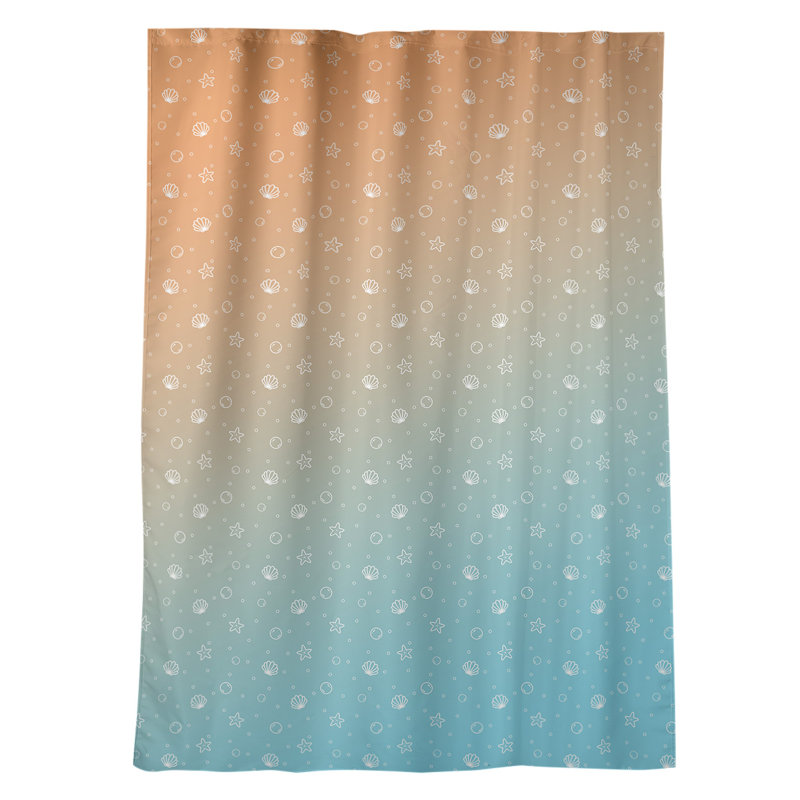 Fazio Room Darkening Curtain Single Panel, Blue/Orange