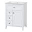 Meuble-lavabo noir 24 po avec lavabo, panneau de fibres à densité moyenne et fabrication en bois d'hévéa, 3 tiroirs et armoire avec tablettes réglables, conception moderne pour les petites et moyennes salles de bain-133758027-133758026