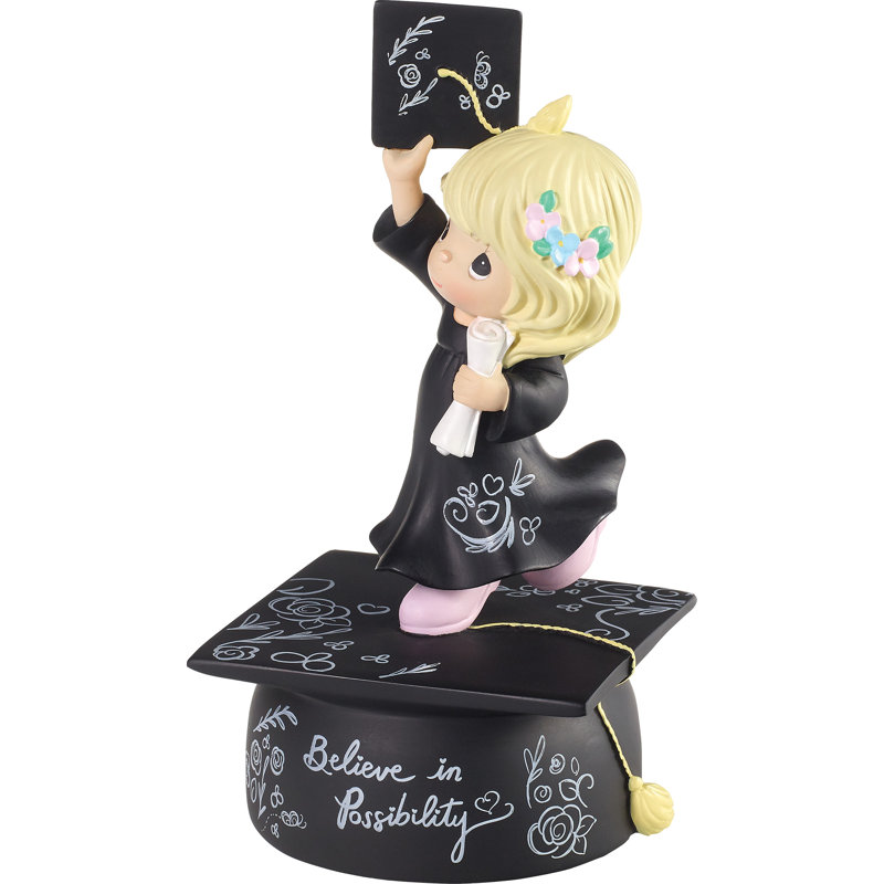 Precious Moments Graduation Girl Believe Wind Up Musical Figurine 6.5 Inch