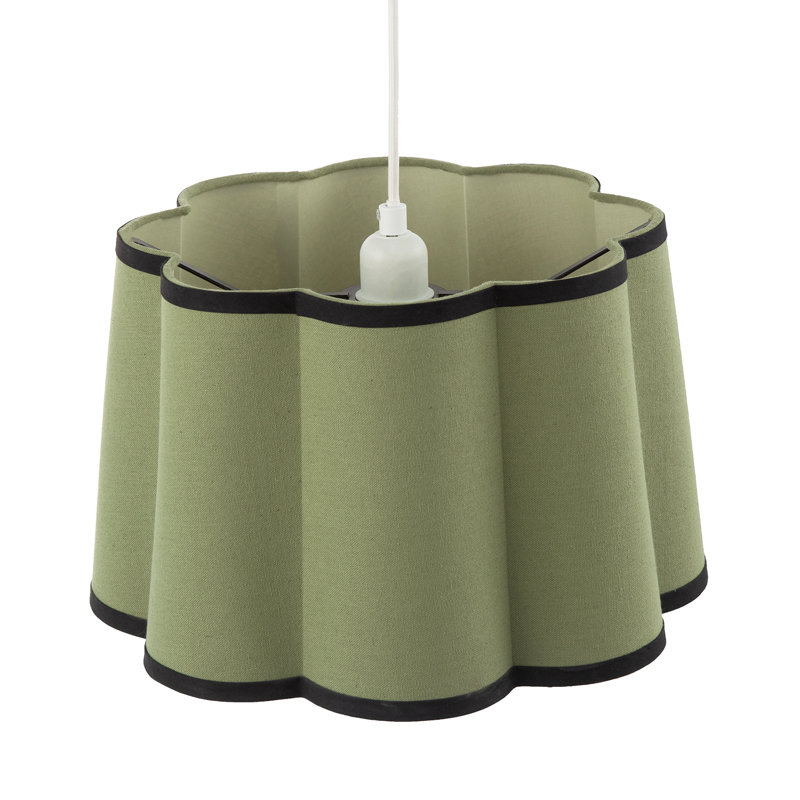 23cm H Fabric Round Lamp Shade ( No Direct Attachment Method ) in Green