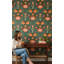 Papier peint floral rétro Shades Of Green-260024486